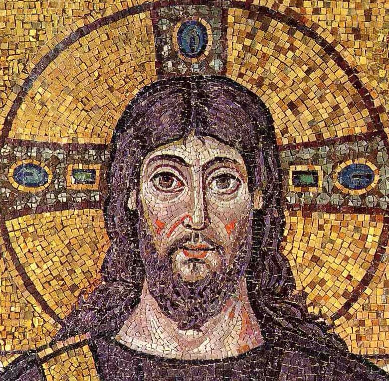 Early Christian mosaic art depiction of Christ