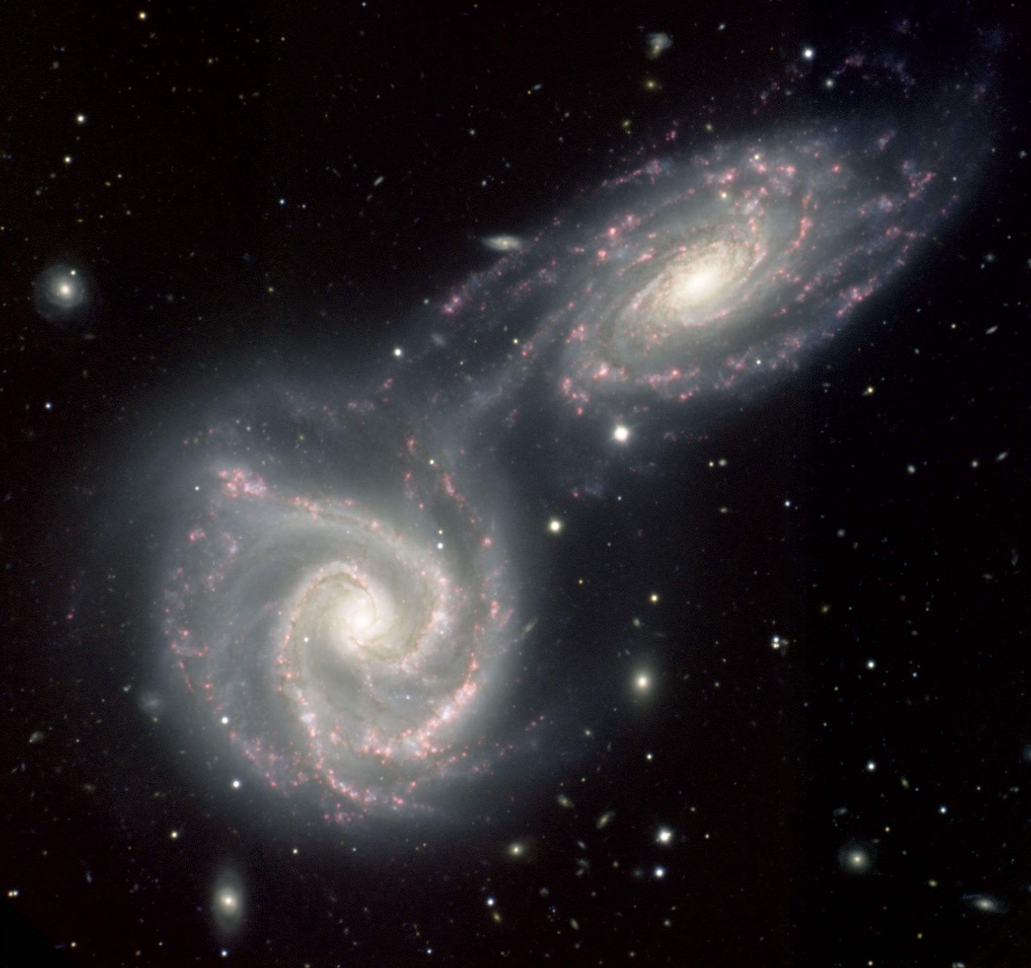 Galaxies colliding in space